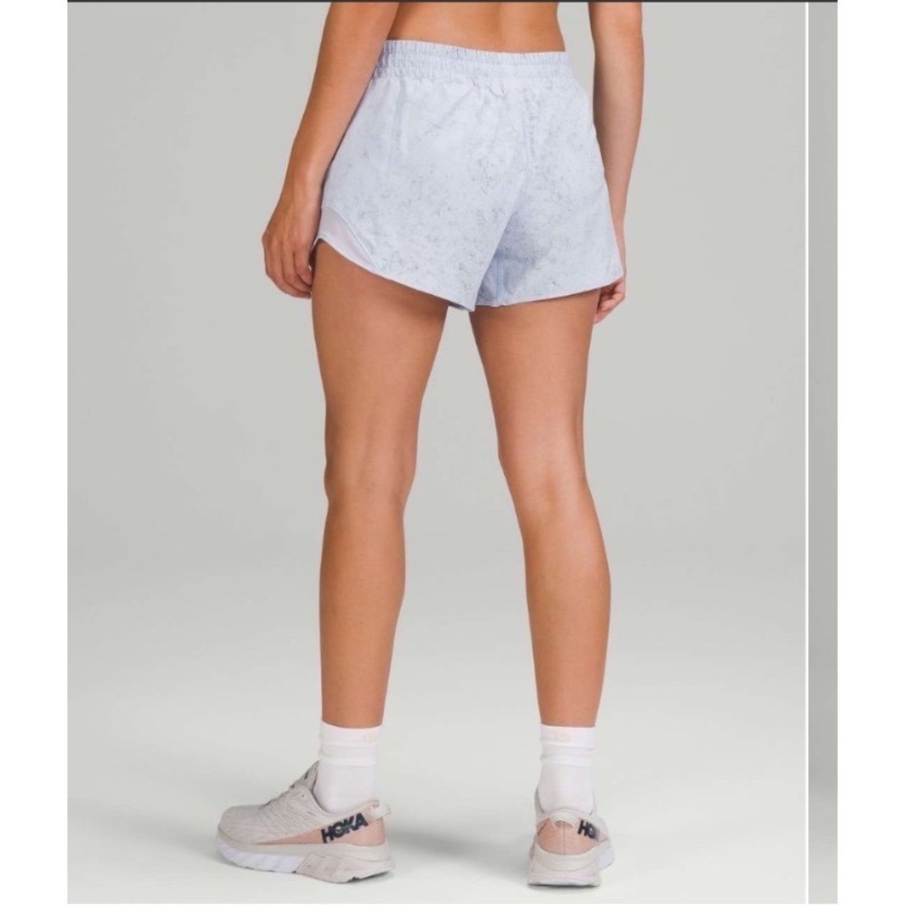 Lululemon Hotty Hot High Rise Lined Short 4 Blue Grey Speckled Print Size 10